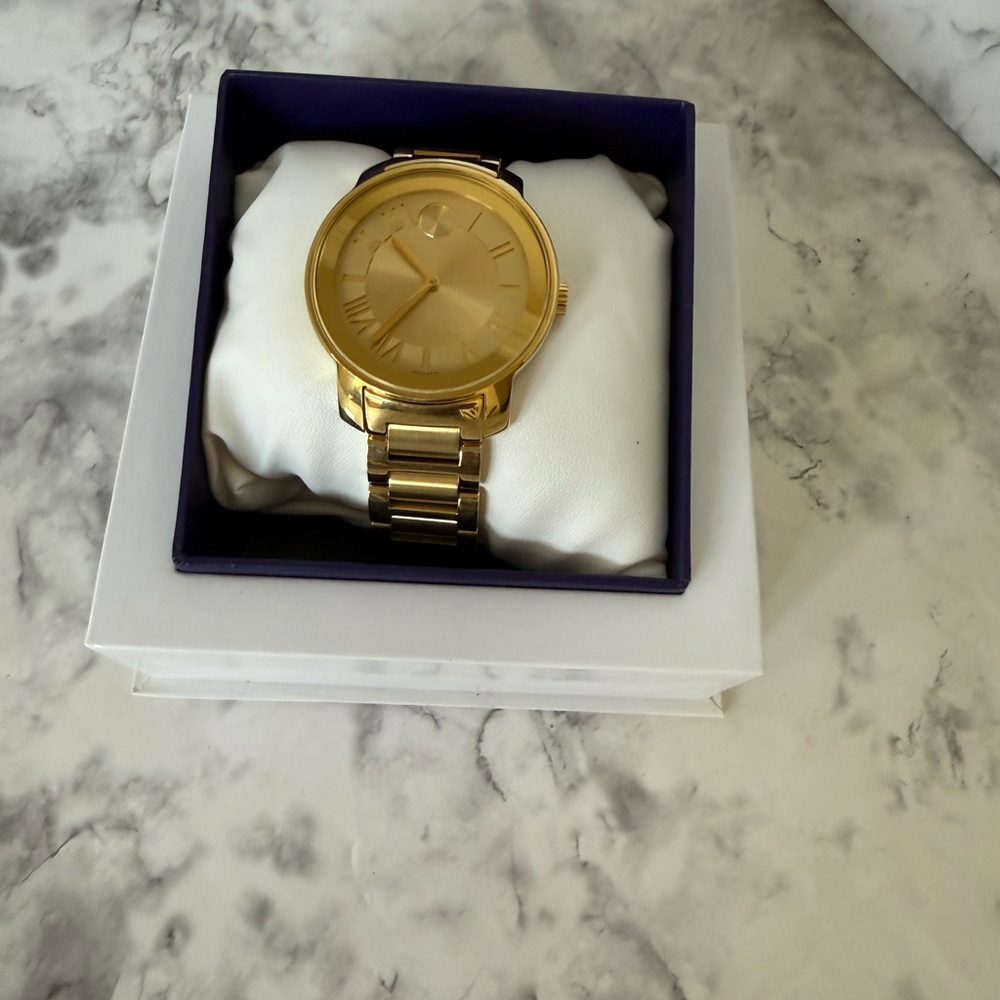 Movado Gold Men's Watch with Roman Numerals